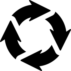 Circular Arrows Realistic Laser Cut Svg File, Free Vectors File